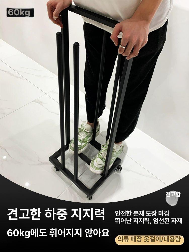 매장용 옷걸이보관 정리대 보관 이동식 업소용 옷가게 절약 매장 의류매장 A타입 매트블랙 대형 사이즈 190개 - 상세 이미지 2