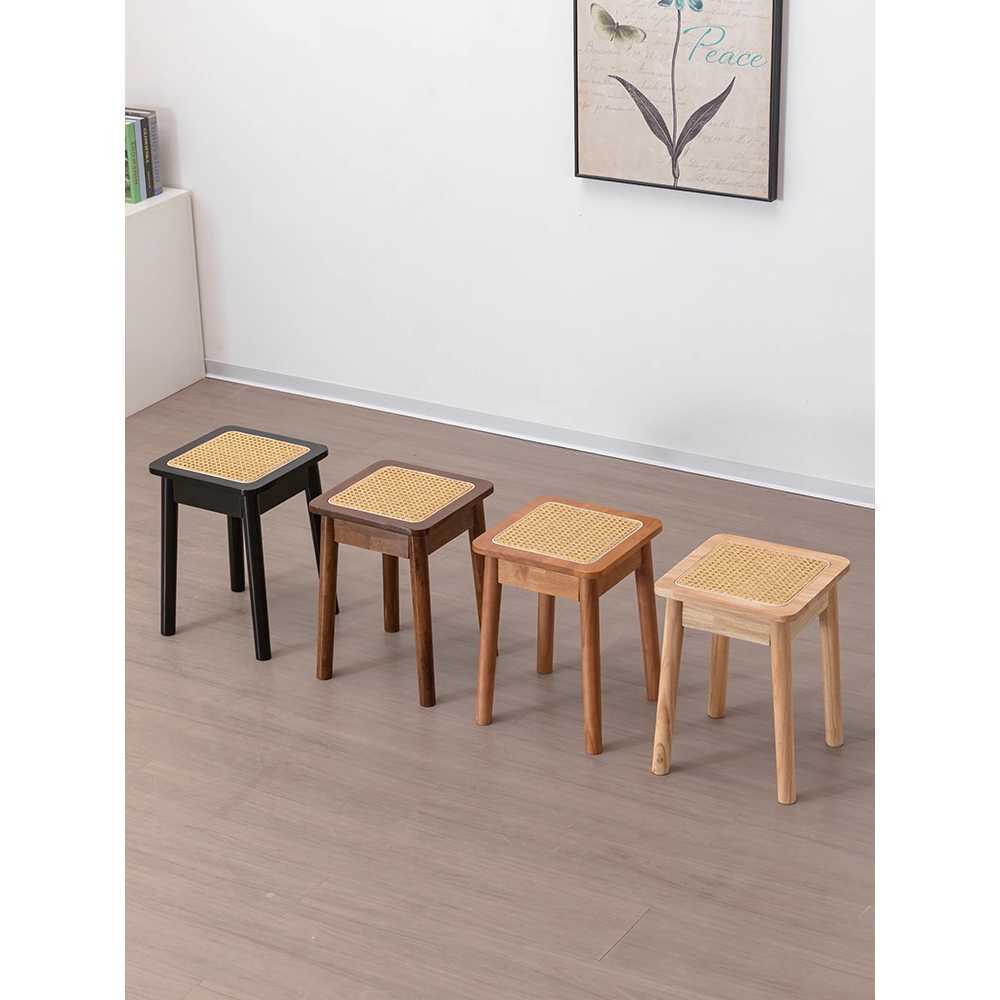 라탄 벤치 식탁 의자 원목 체어 카페 스툴 등나무 2인 80cm - 상세 이미지 5