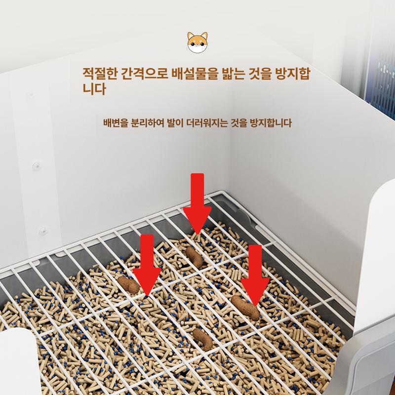 솔비에 강아지 배변판 애견화장실 모서리 애견 특대형 수컷 휴대용 간격 15mm-별회색 - 상세 이미지 4