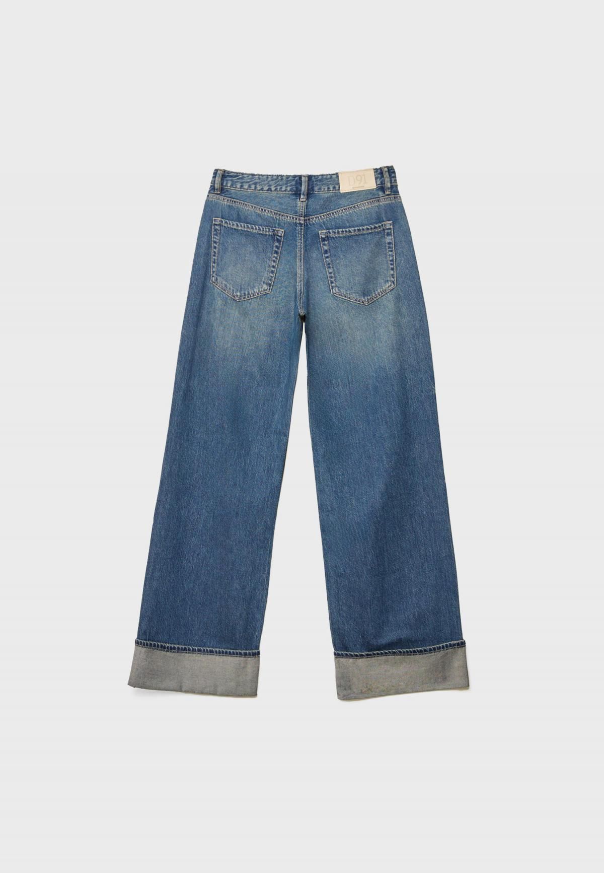 스트라디바리우스 로우라이즈 와이드핏 데님 청바지 1441/899 MEDIUM BLUE DENIM - 상세 이미지 4