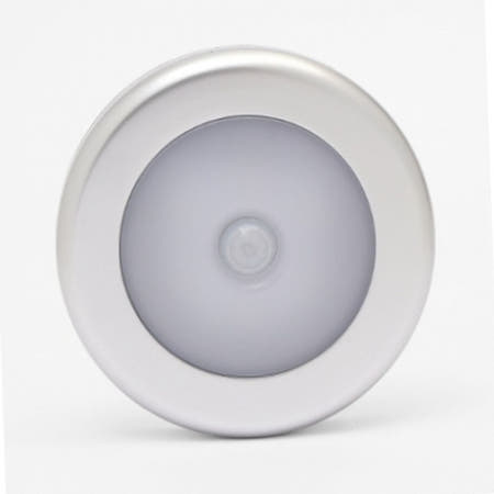 동작감지 원형 LED 무선 센서등 백색 실버 간접조명 아이방등 간접등