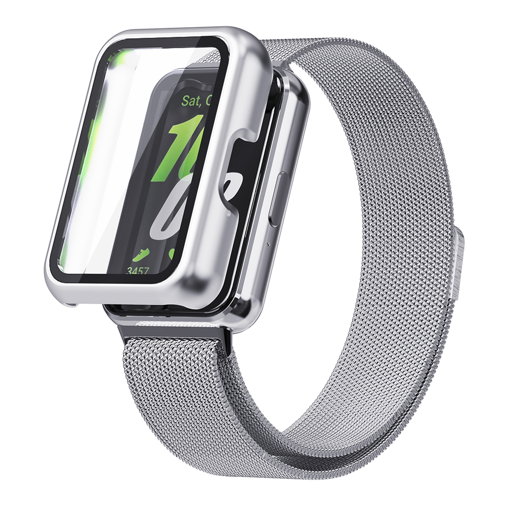 갤럭시 핏3 스트랩 메탈 밀레니즈 풀커버 케이스 세트 밴드 시계줄 줄질 호환