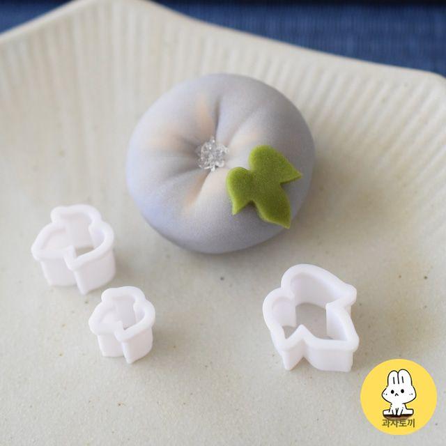 나팔꽃잎 화과자 고명틀 푸쉬틀 떡틀 DIY 모양틀 몰드 만들기 세트컷+푸시몰 - 상품 이미지
