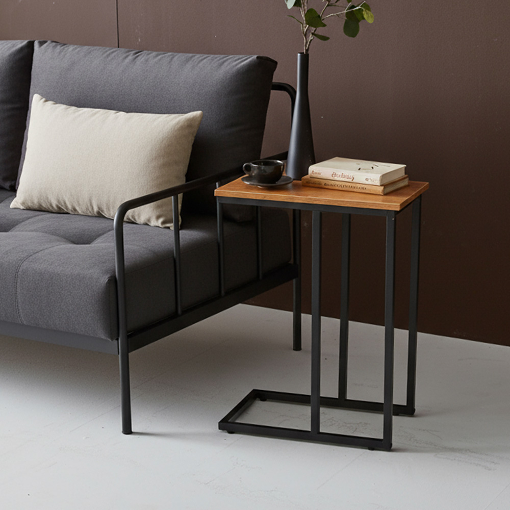 올탐 이동식 사이드테이블 소파 미니 간이 침대 보조책상 600 블랙