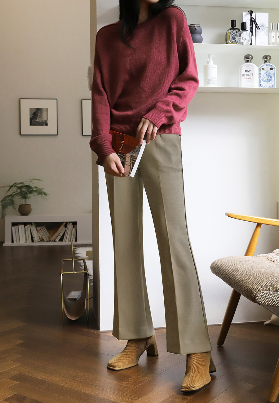 기장맞춤 마법보정밴딩 스판 여성슬렉스 와이드 부츠컷 여성정장바지 가을 일자핏팬츠 - 상세 이미지 2