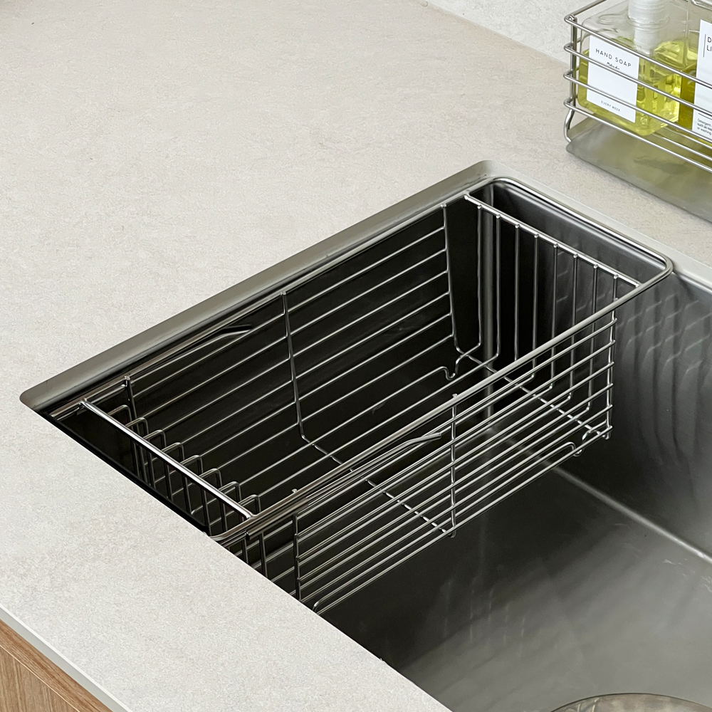 304 스텐 식기건조대 개수대 선반 싱크대 미니 슬림 틈새 슬라이딩 설겆이 싱크볼 건조망