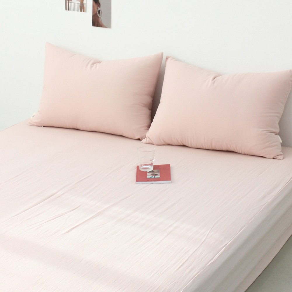 부드러운 아멜리 워싱 사계절 매트리스커버 클라우드 핑크, Q(퀸)