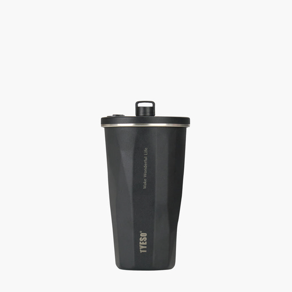 TYESO 스텐 텀블러 올스텐 대용량 텀블러 보냉 보온 빨대 직장인 운동 600ml, 블랙 - 상품 이미지