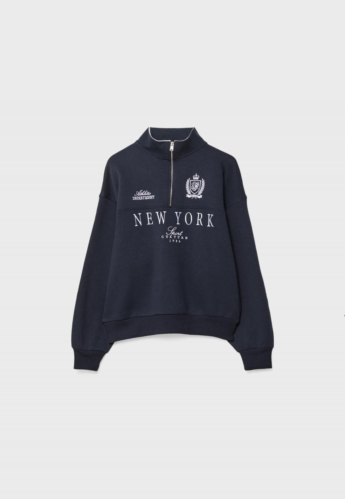 스트라디바리우스 테크니컬 하프집업 자수 맨투맨 6643/888 NAVY BLUE - 상품 이미지