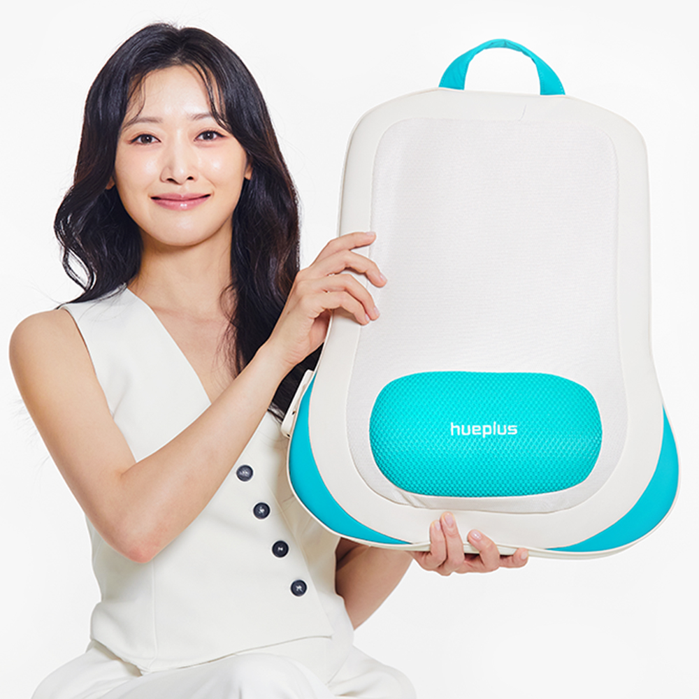 휴플러스 릴랙스 목 어깨 승모근 커브건 바닐라 + 체어형 등 허리 쿠션 마사지기 - 상세 이미지 2
