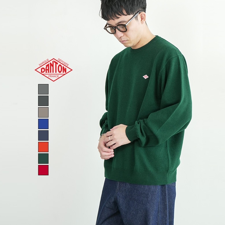 단톤 램스 울 크루넥 니트 풀오버 스웨터 남성 DT-D0028LMW 40 DK.GREEN - 상품 이미지