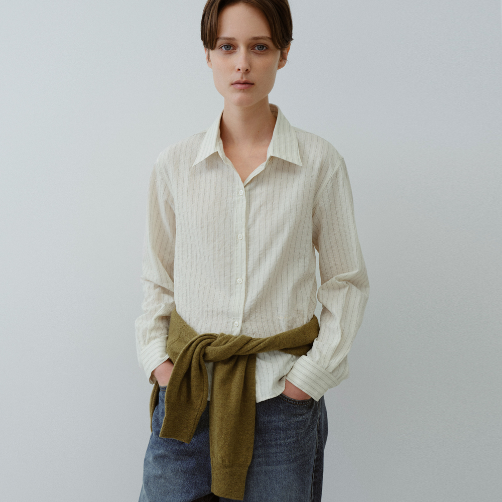 [블루브릭] Petit stripe shirt (ivory) - 상품 이미지