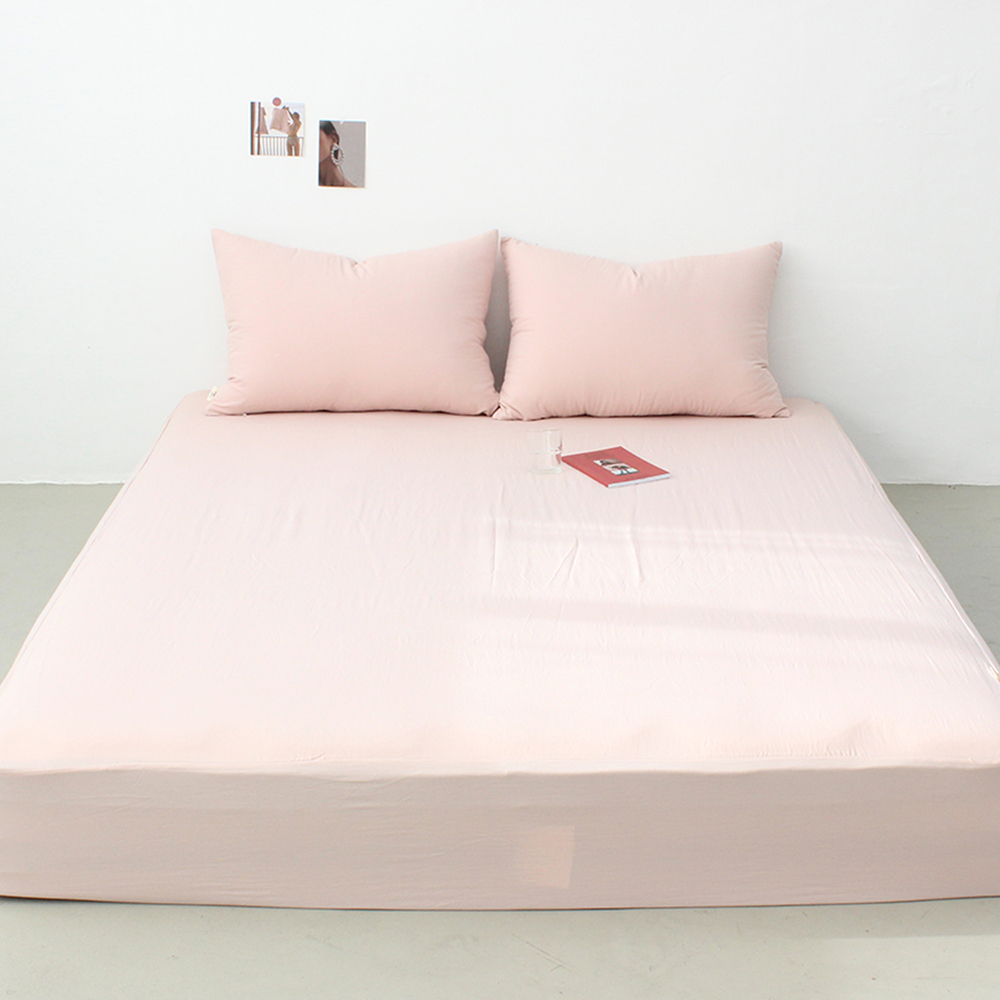 부드러운 아멜리 워싱 사계절 매트리스커버 클라우드 핑크, Q(퀸)