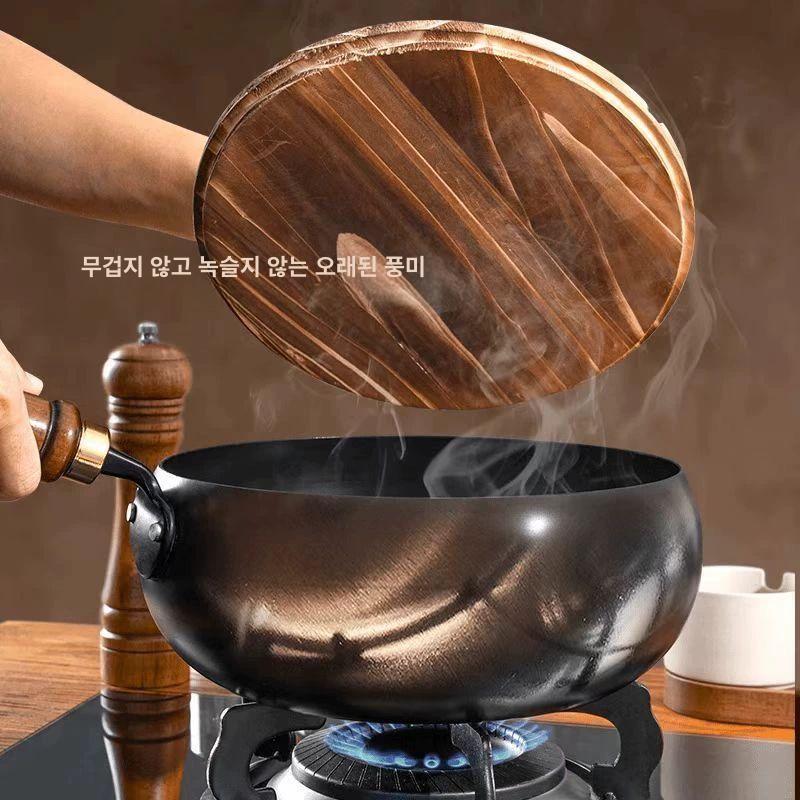 가정용 프라이팬 노스틱팬 주물팬 후라이팬 동그란 스틸 업소용 오믈렛 단독 단조 노스틱 철제 24cm 대통 냄비 단일 - 상세 이미지 5