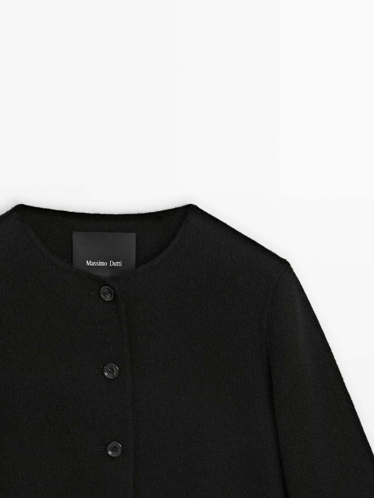 마시모두띠 울블렌드 테크니컬 숏 재킷 블랙 6407/949 BLACK - 상세 이미지 3