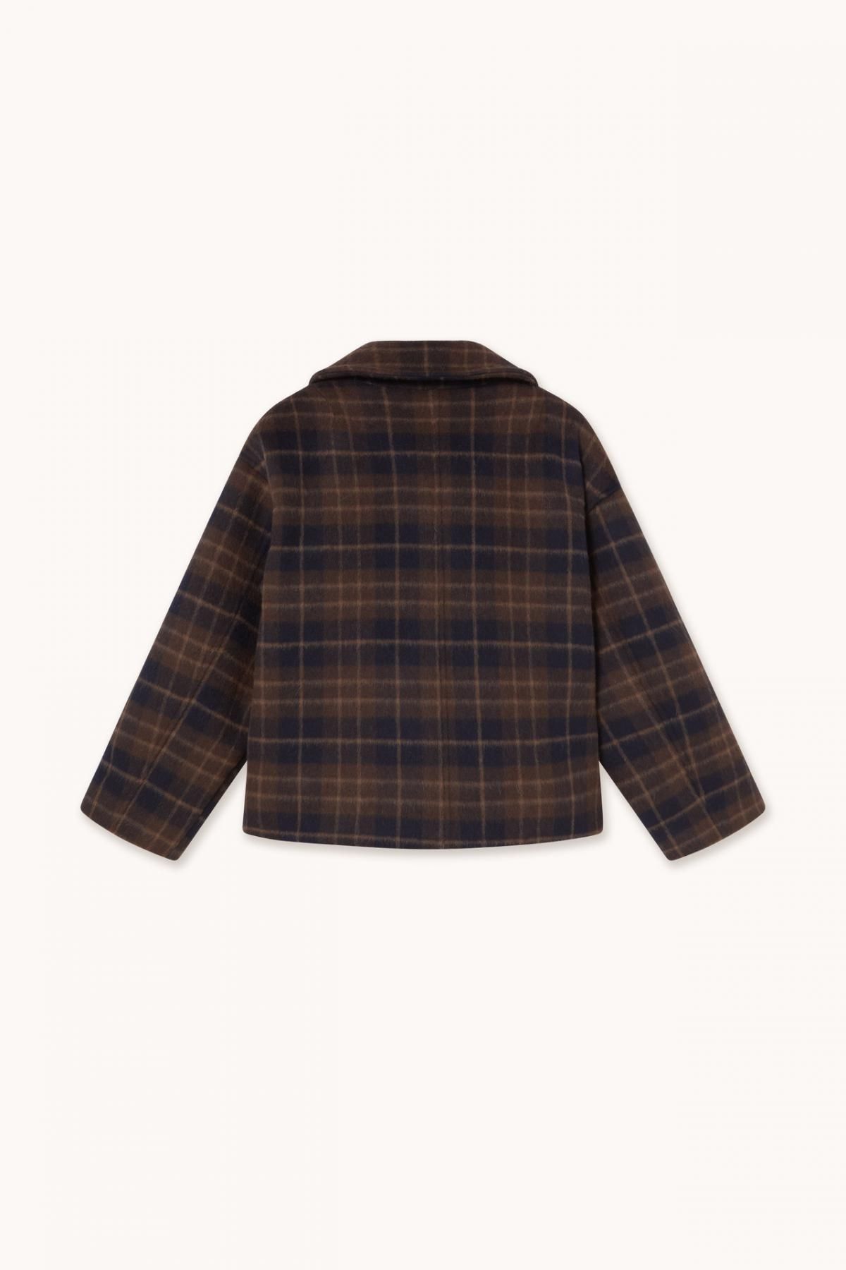 타이니코튼 체크 패턴 다크브라운 숏코트 AW25-769M05 ONE COLOR - 상세 이미지 2