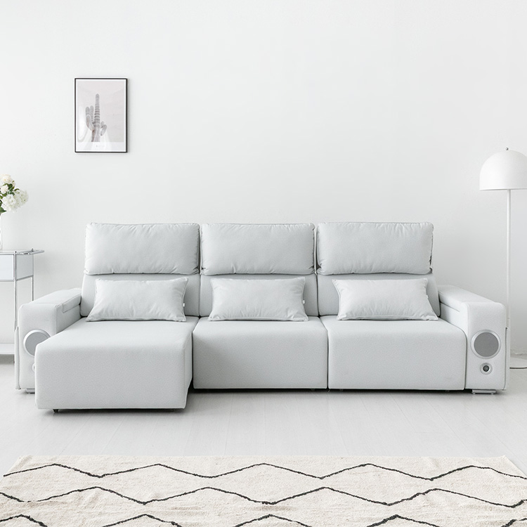 니스코 4인 전동 슬라이딩 패브릭 소파 B524 스피커형 코모도 아이보리 5545.7965, 4인용