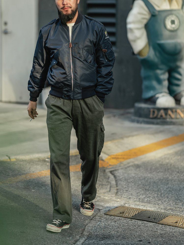 브론슨 Bronson OG 복각 MA-1 L-2A 블루 파일럿 점퍼 봄버 마원 ma-1 재킷 네이비 블루 (L2A) M(38) - 상세 이미지 4