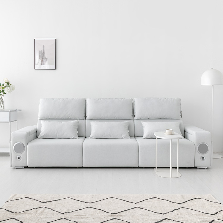 니스코 4인 전동 슬라이딩 패브릭 소파 B524 스피커형 코모도 아이보리 5545.7965, 4인용