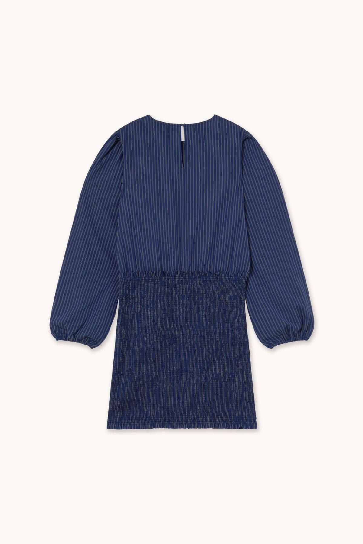 타이니코튼 다크블루 퍼프소매 미니 원피스 AW25-620S02 ONE COLOR