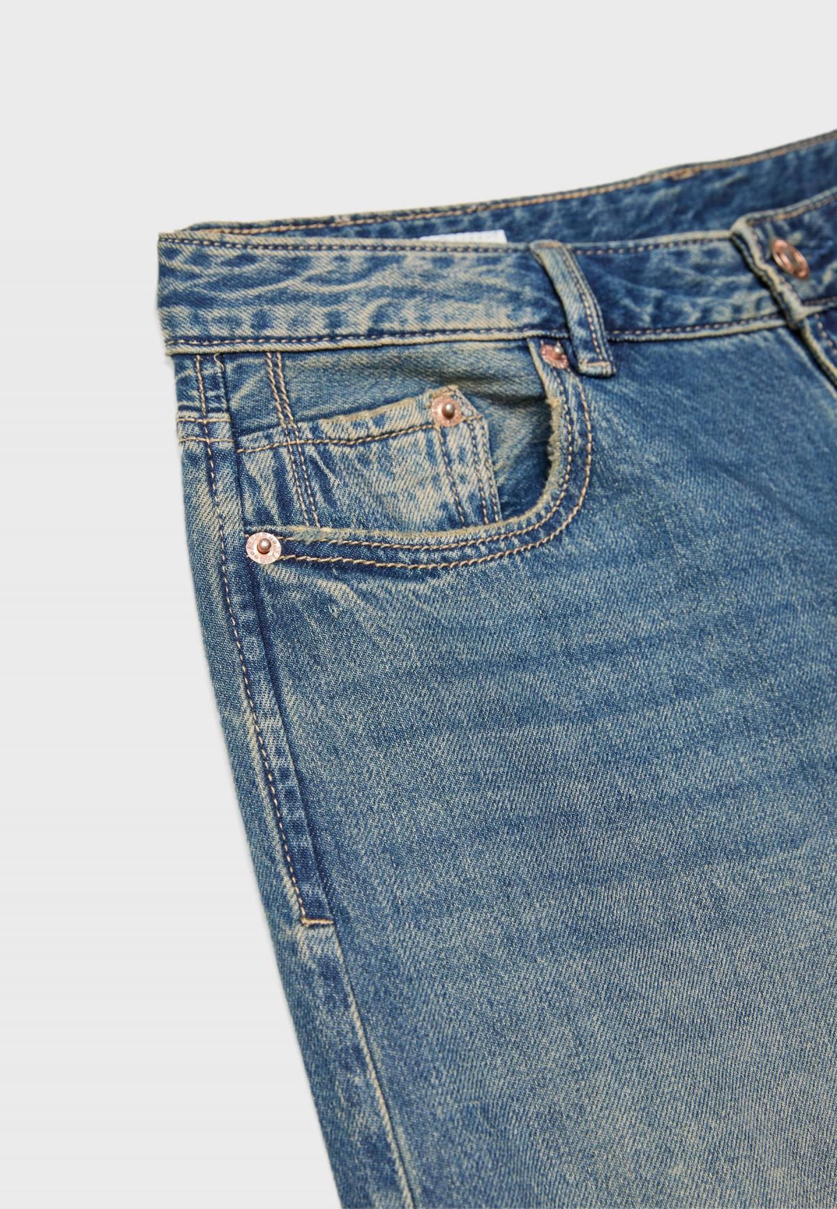스트라디바리우스 트렌디 로우라이즈 와이드핏 데님 청바지 1441/897 MEDIUM BLUE DENIM - 상세 이미지 2