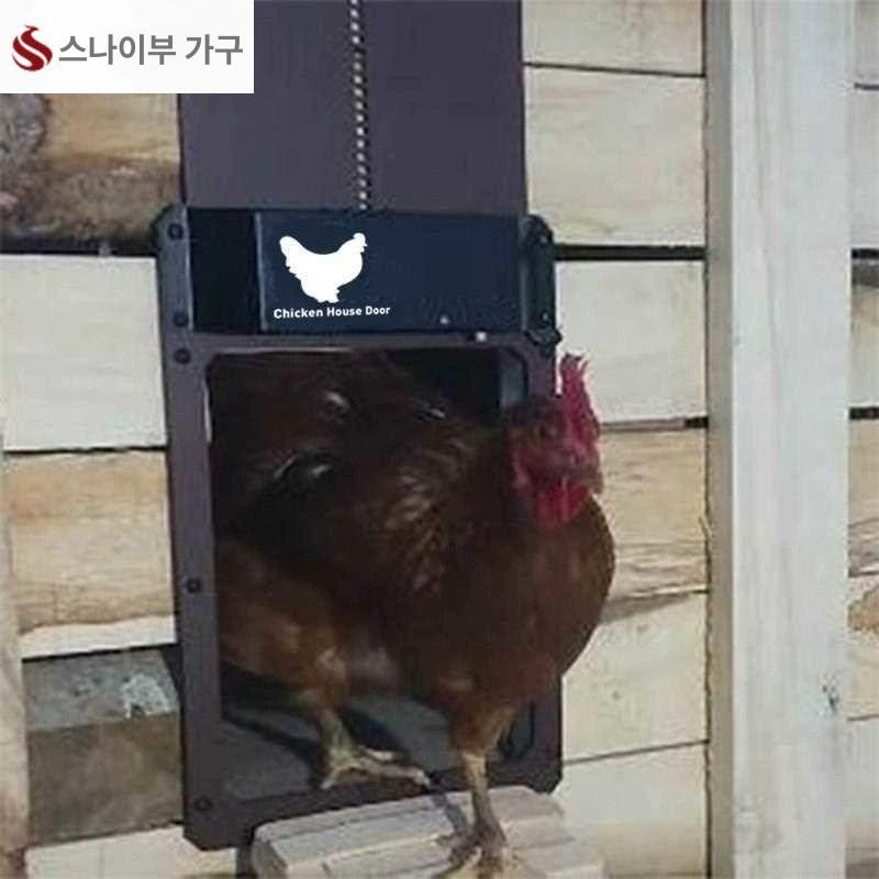 닭장 자동문 사육장 거위 개폐기 새장 양계 자동도어 안전보호 조류 다크브라운 배터리 모델 - 상세 이미지 2
