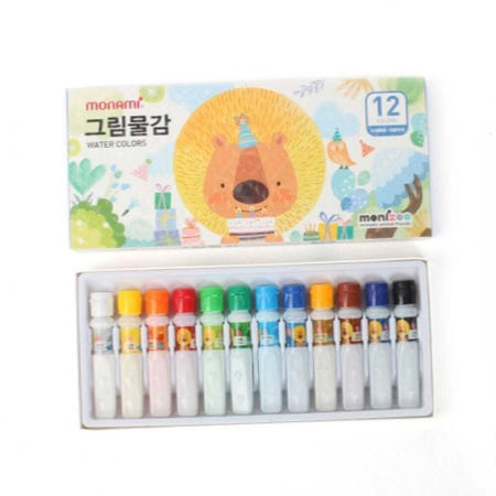 12색 수채 그림물감 6ml 블루 수채물감세트 색칠공부 수채화그림그리기