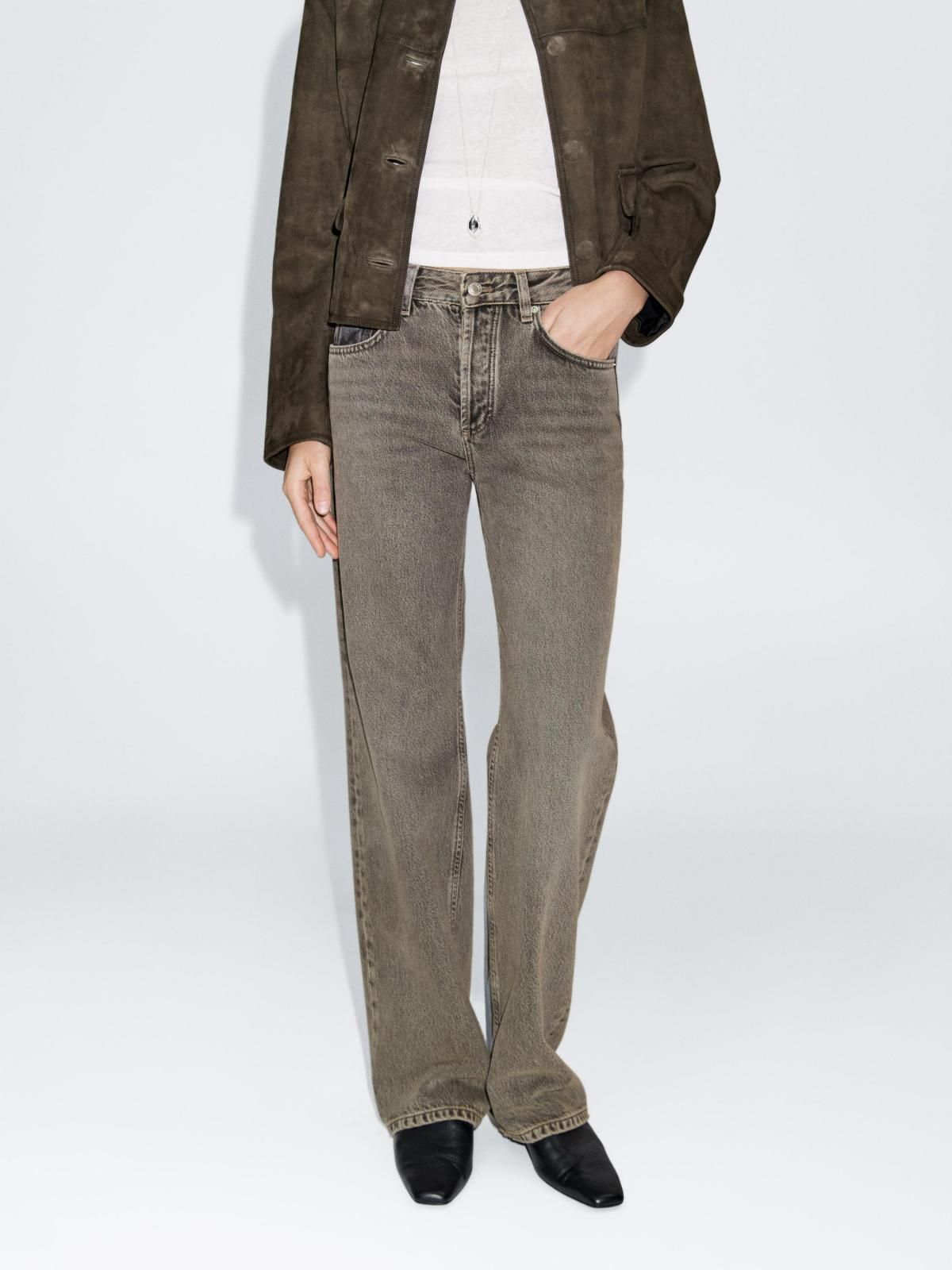 마시모두띠 빈티지 데님 와이드핏 미드웨이스트 청바지 5036/636 NATURAL GREY - 상품 이미지