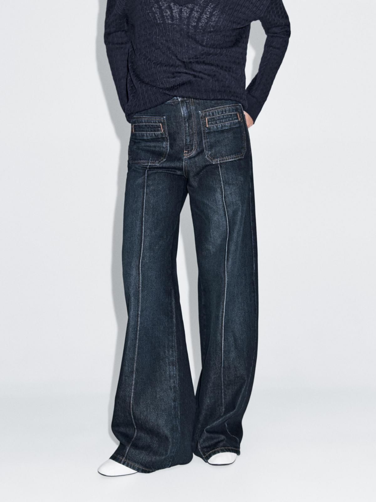 마시모두띠 데님 와이드핏 미드웨이스트 청바지 5029/629 MEDIUM BLUE - 메인 이미지