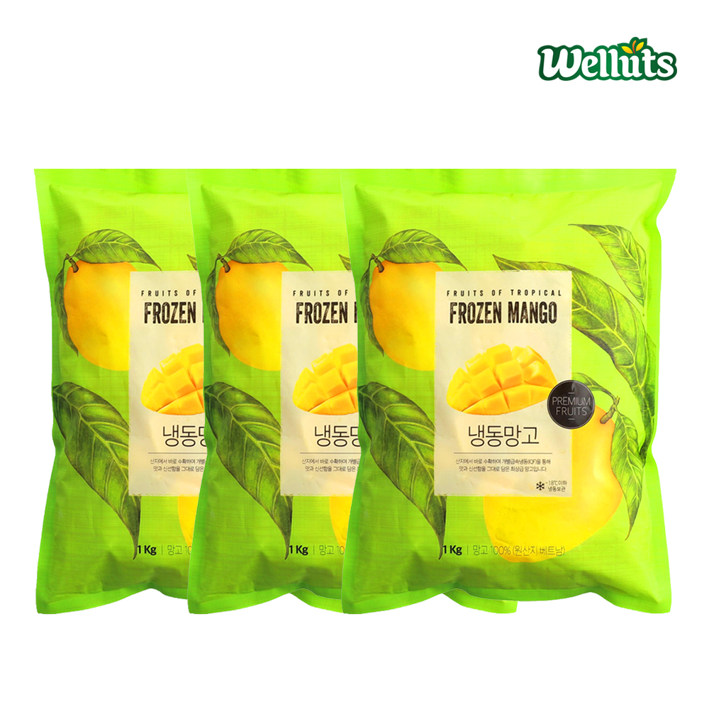웰루츠 냉동 망고 다이스 1kg, 3개 - 상품 이미지