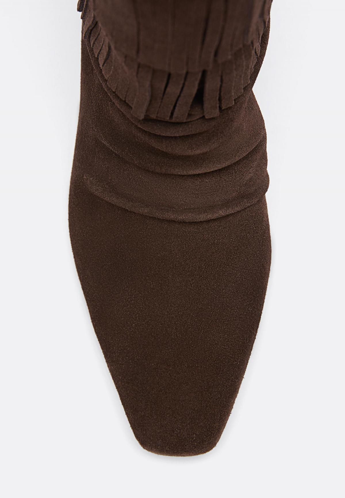 스트라디바리우스 보헤미안 프린지 레더 앵클부츠 9999/678 BROWN - 상세 이미지 3