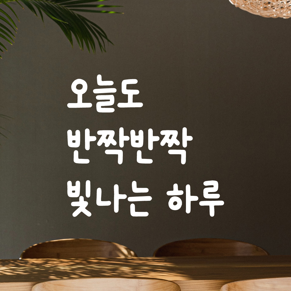 귀여운 손글씨 레터링 스티커 오늘도 반짝반짝 빛나는 하루 검정S 12.5x11.5cm - 상세 이미지 3