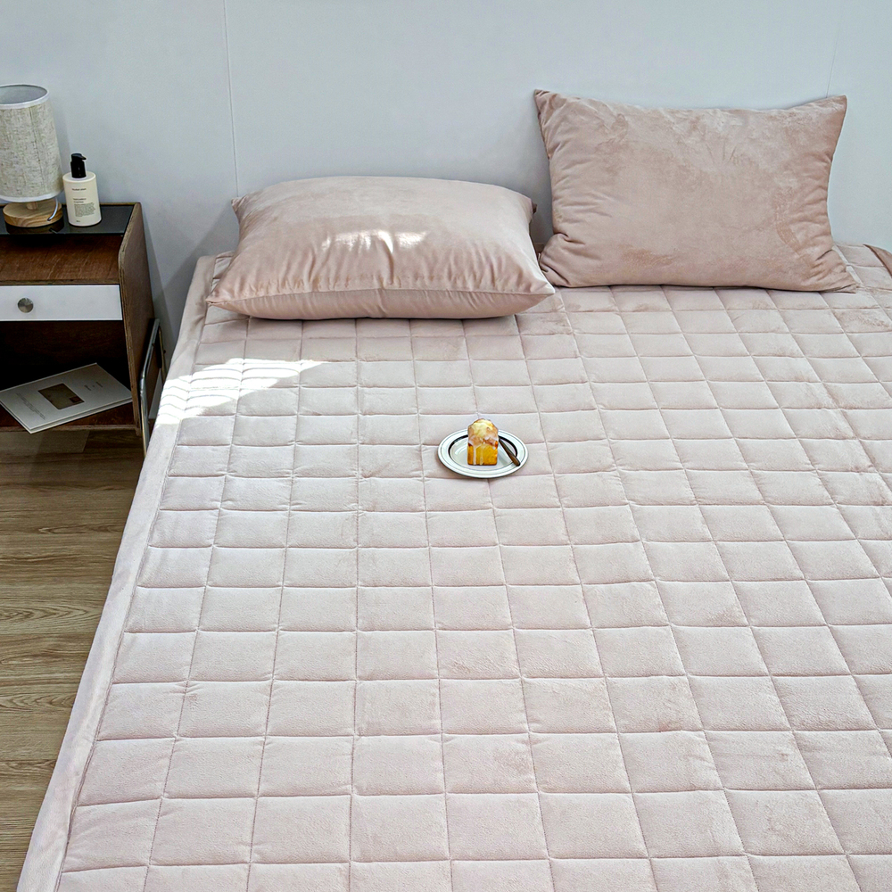 포근한 윈터테일 겨울 밍크 극세사 고정밴딩 침대패드 핑크 버니, DK(더블킹)