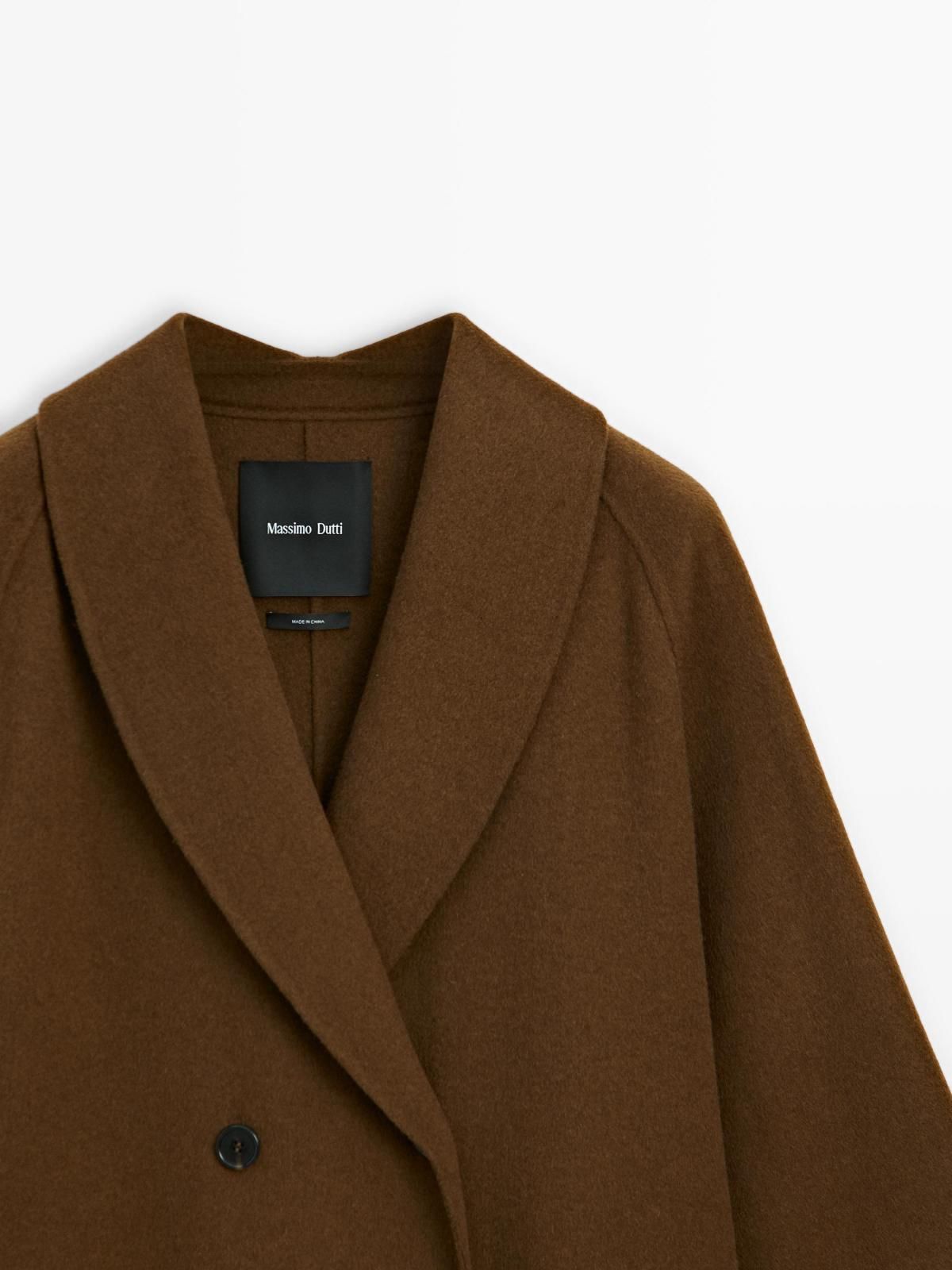 마시모두띠 오버핏 더블버튼 울블렌드 브라운 롱코트 6445/995 CARAMEL - 상세 이미지 5