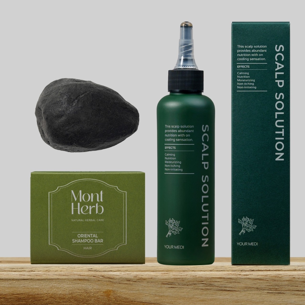 몽뜨허브 문제 두피용 2종 세트 / 진액샴푸바 + 두피솔루션