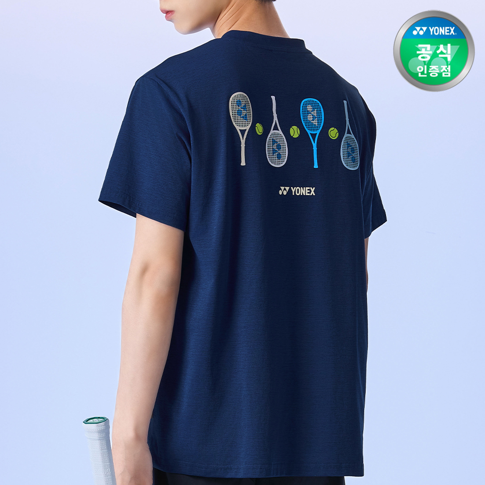 요넥스 255TS028U 테니스 의류 반팔 티셔츠 남녀공용 네이비블루 - 상품 이미지
