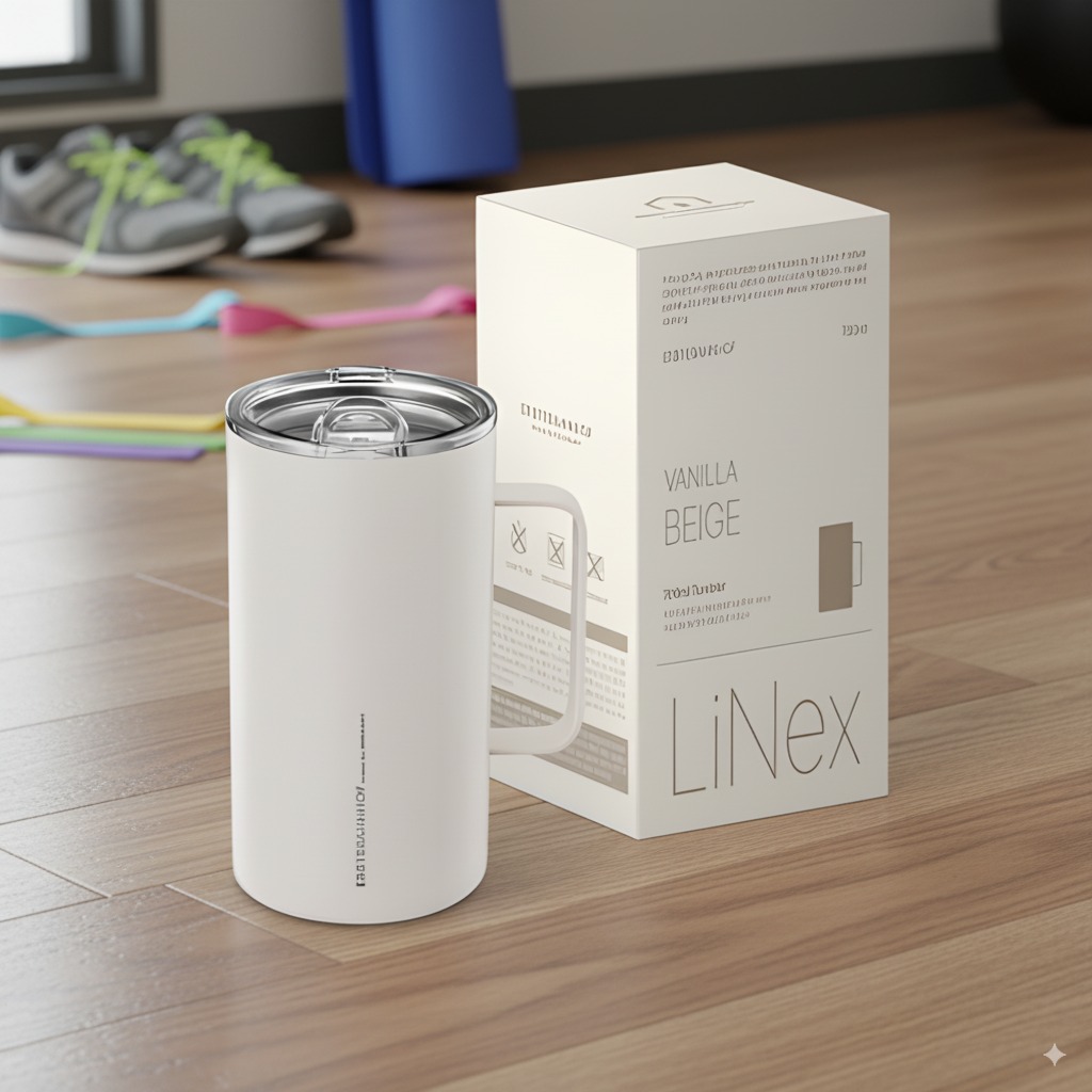 세척 편한 보온 보냉 사무실에서 쓰기 좋은 손잡이 리유저블 텀블러 700ml, 바닐라베이지