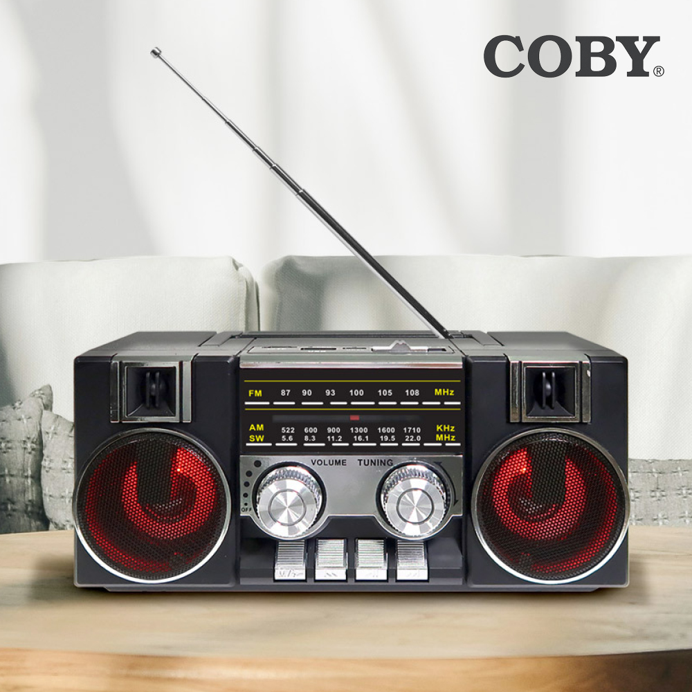 COBY CRF-55B 레트로 블루투스 라디오 스피커 FM AM SW 고음질 카세트 감성 - 상세 이미지 3
