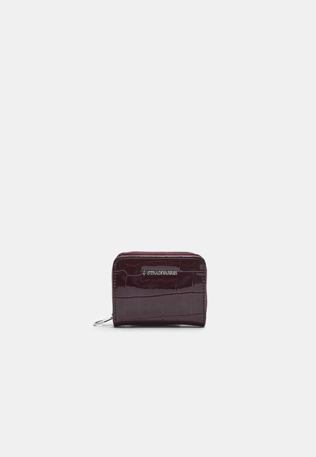 스트라디바리우스 크로커다일패턴 버건디 지퍼 미니 지갑 0594/912 BURGUNDY - 상품 이미지