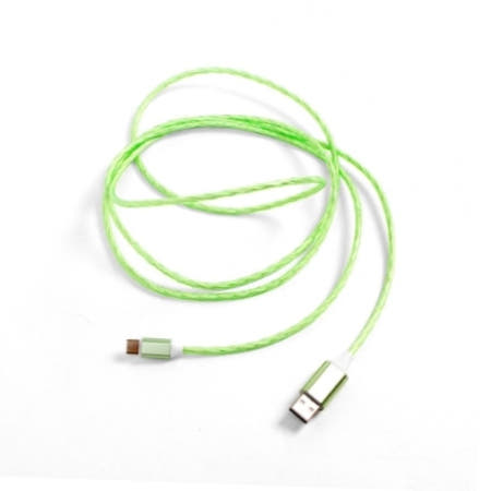 LED 발광 C타입 고속 충전케이블 2M 그린 핸드폰케이블