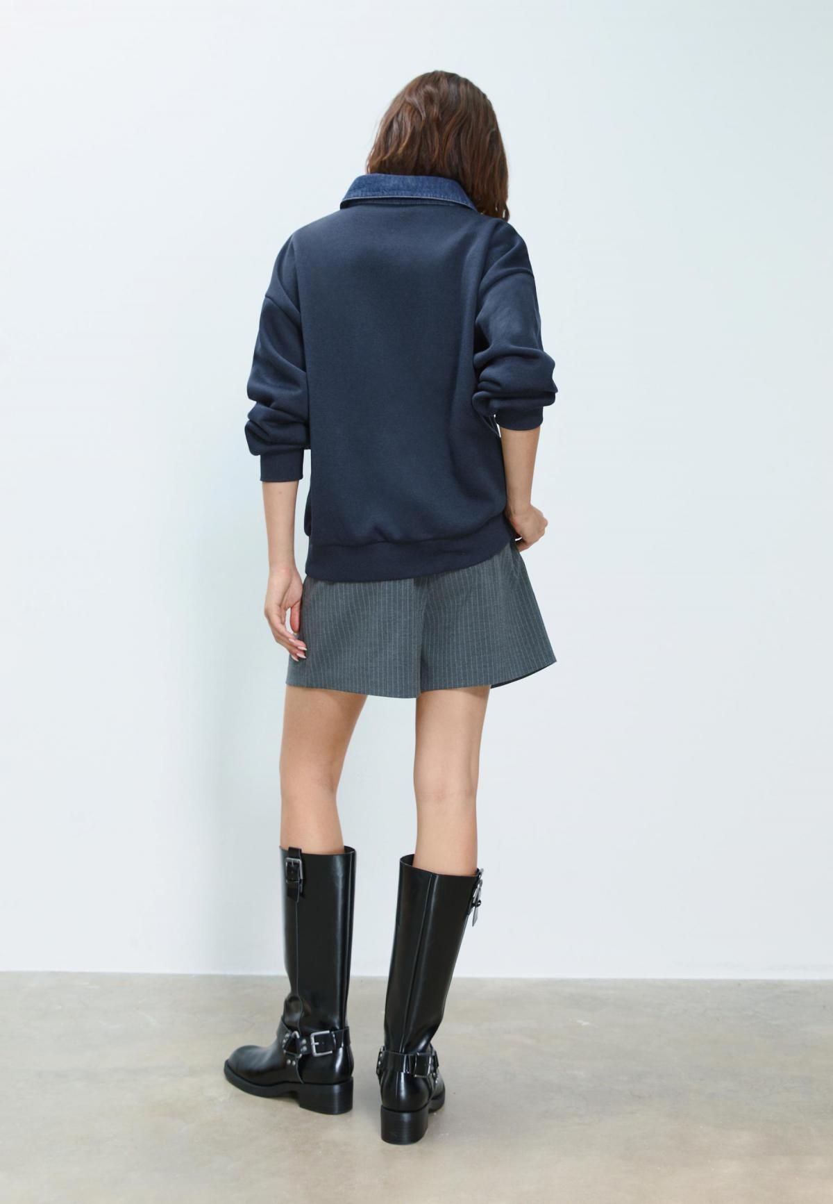 스트라디바리우스 데님 칼라 테크니컬 맨투맨 6771/909 NAVY BLUE - 상세 이미지 4