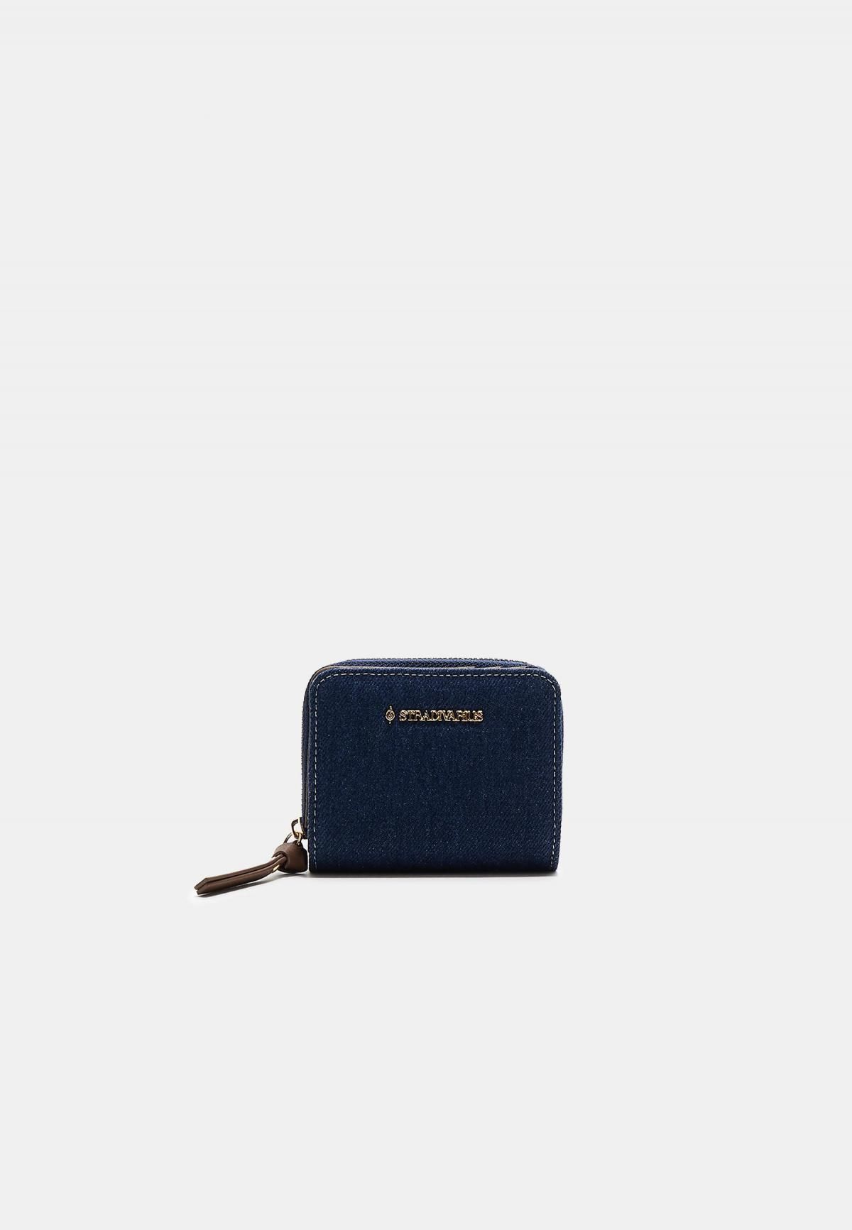 스트라디바리우스 데님 지퍼 미니 지갑 3723/913 MEDIUM BLUE DENIM - 상품 이미지