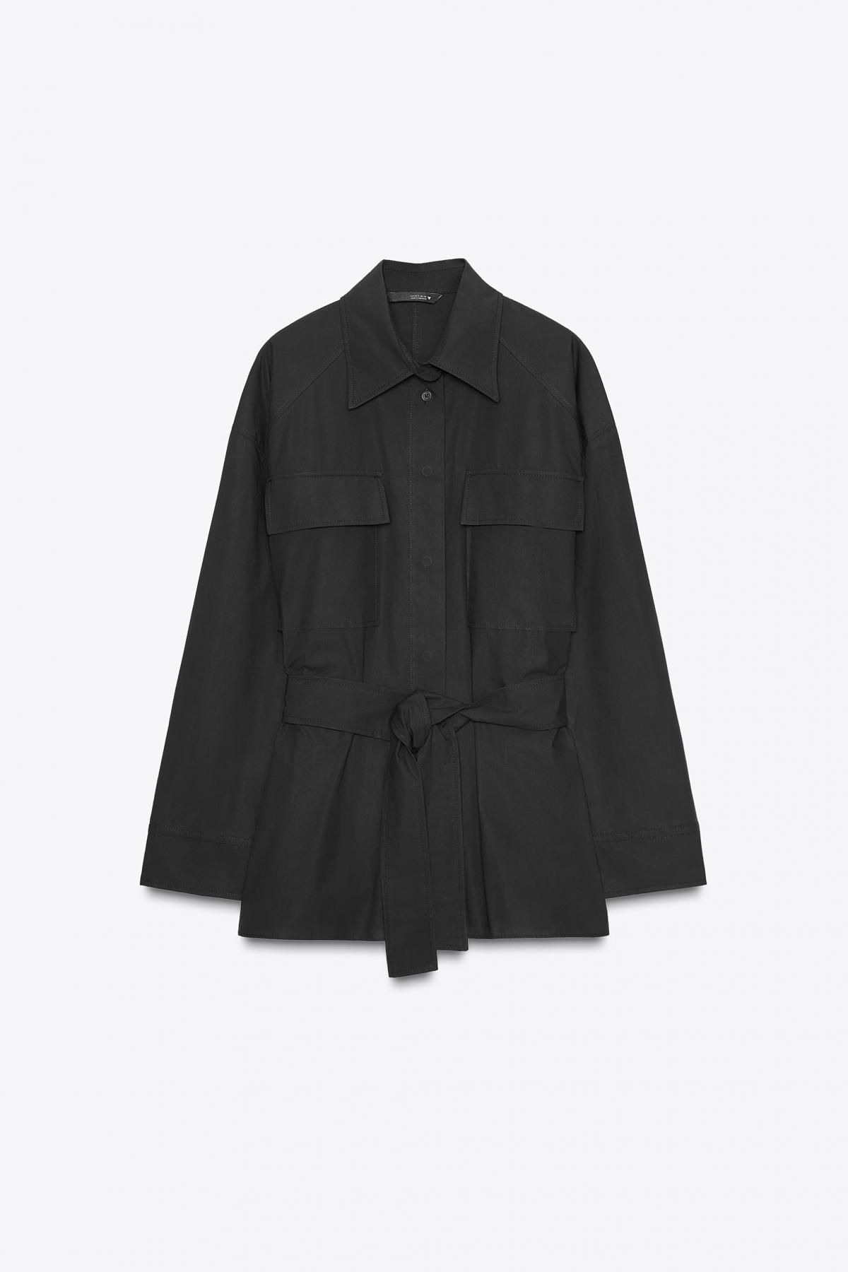 자라 테크니컬 벨티드 긴팔 포플린 셔츠 8627/260 BLACK - 메인 이미지