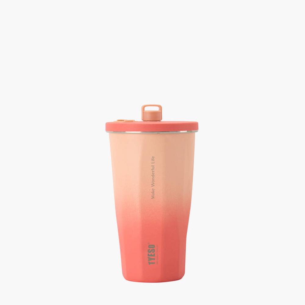 TYESO 스텐 텀블러 올스텐 대용량 텀블러 보냉 보온 빨대 직장인 운동 600ml, 그레이프룻 - 상품 이미지
