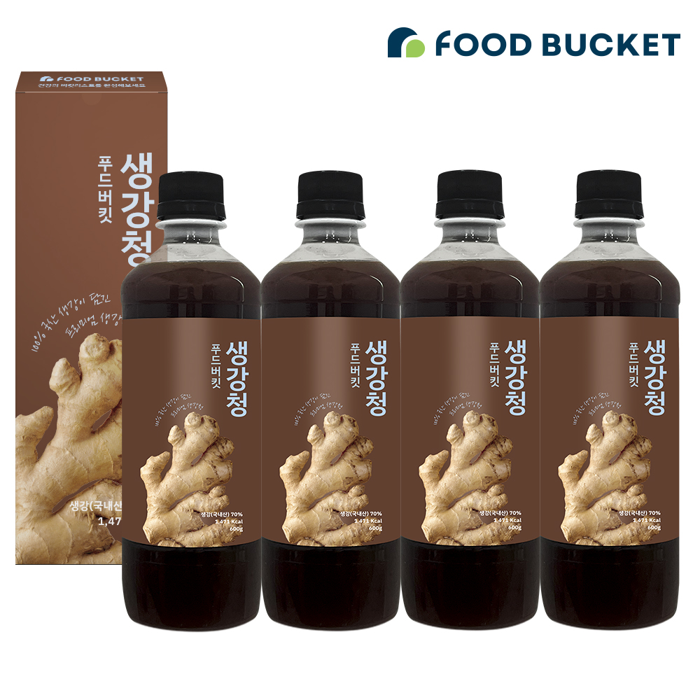 푸드버킷 유기농원당 생강청 생강차 생강진액 600g, 4개 - 상품 이미지