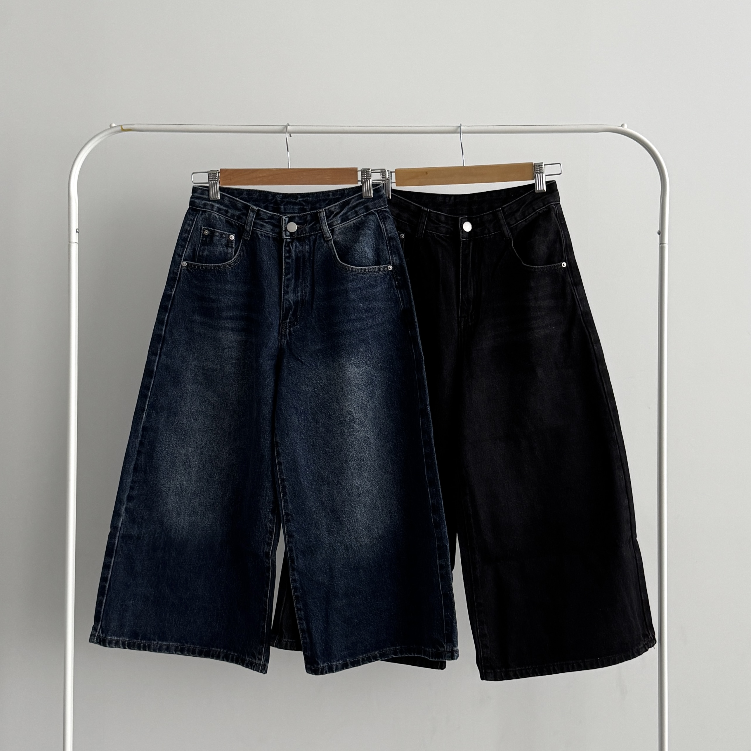 여성 가을 키작녀청바지 데님 버뮤다팬츠 - 상세 이미지 2