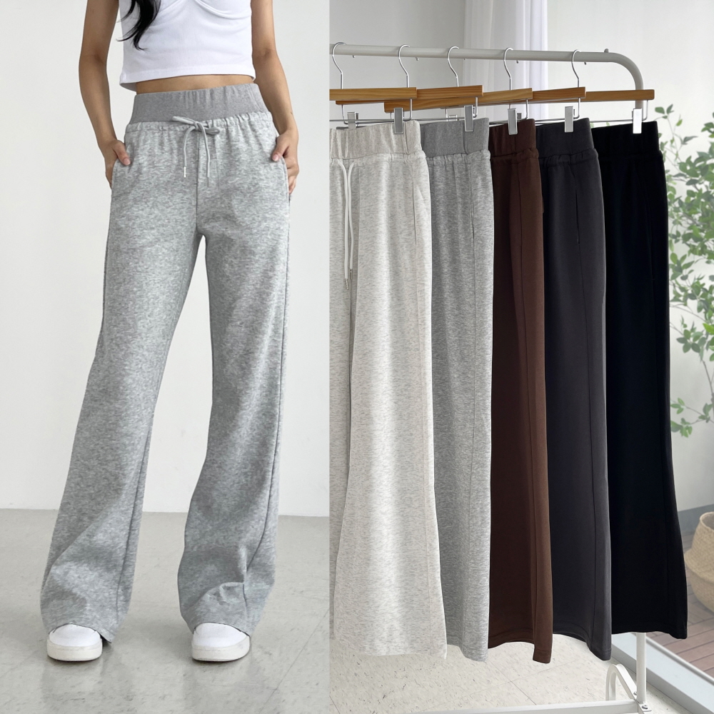 여자트레이닝바지 가을 밴딩 츄리닝바지 슬림하이 부츠컷팬츠