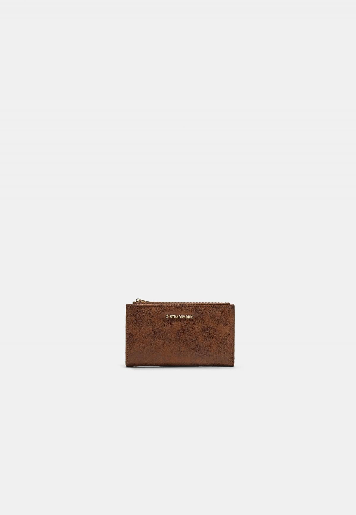 스트라디바리우스 브라운 글리터 지퍼 포켓 카드지갑 0560/901 BROWN - 상품 이미지