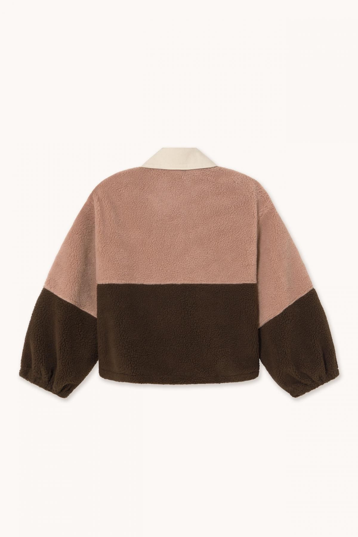 타이니코튼 카멜 다크브라운 시어링 컬러블록 테크니컬 재킷 AW25-767S41 CARAMEL/DARK BROWN - 상세 이미지 2