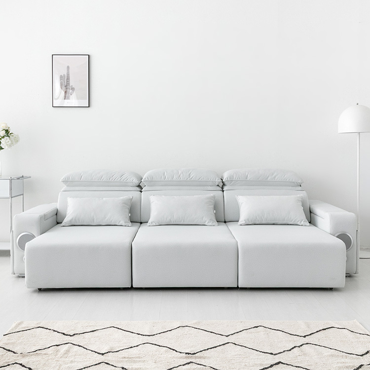 니스코 4인 전동 슬라이딩 패브릭 소파 B524 스피커형 코모도 아이보리 5545.7965, 4인용